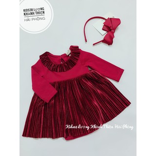 Váy bodysuit nhung đỏ đô HM H&M _hàng chính hãng authentic