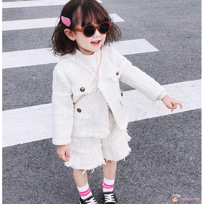 Bộ Áo Khoác+Quần Dài Sọc Caro Cho Bé Gái (2-7 Tuổi)