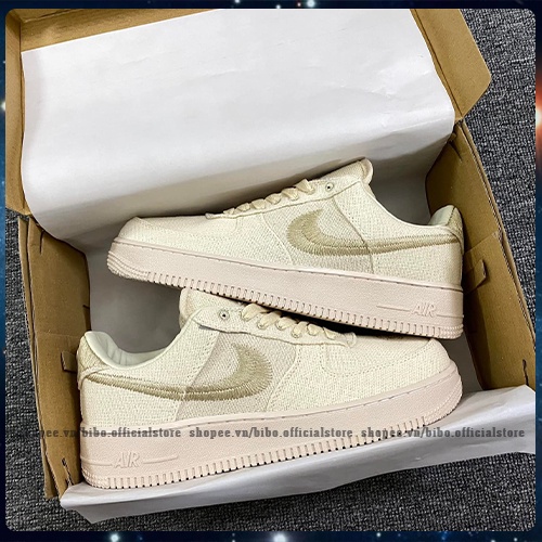 Giày Nike_AF1 - Air Force 1 x Stussy Fossil Stone Bản Cao Cấp Full phụ kiện đủ size Nam Nữ