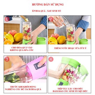 Máy xay sinh tố mini cầm tay sạc pin 6 lưỡi tiện lợi, , máy xay cầm tay 6 lưỡi mang đi tiện lợi đi du lịch