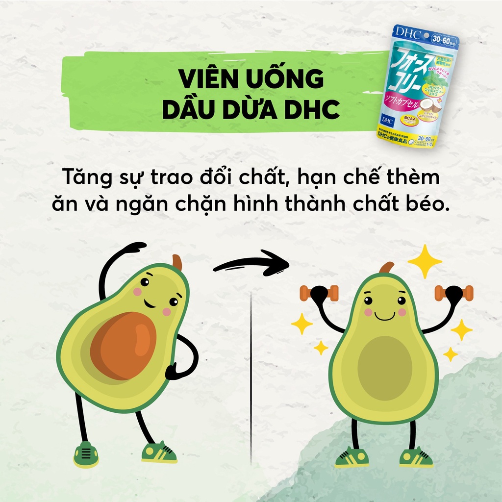 Viên Uống Giảm Cân Dầu Dừa DHC Forskohlii 20 Ngày 40 Viên Đào Thải Mỡ Thừa, Chất Béo Giảm Mỡ Bụng - Hàng Nhật Nội Địa