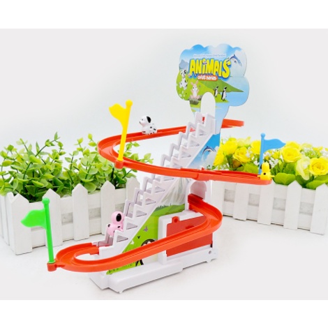 Heo peppa và chó leo cầu thang có nhạc cho bé( Kèm 3 chú chó)