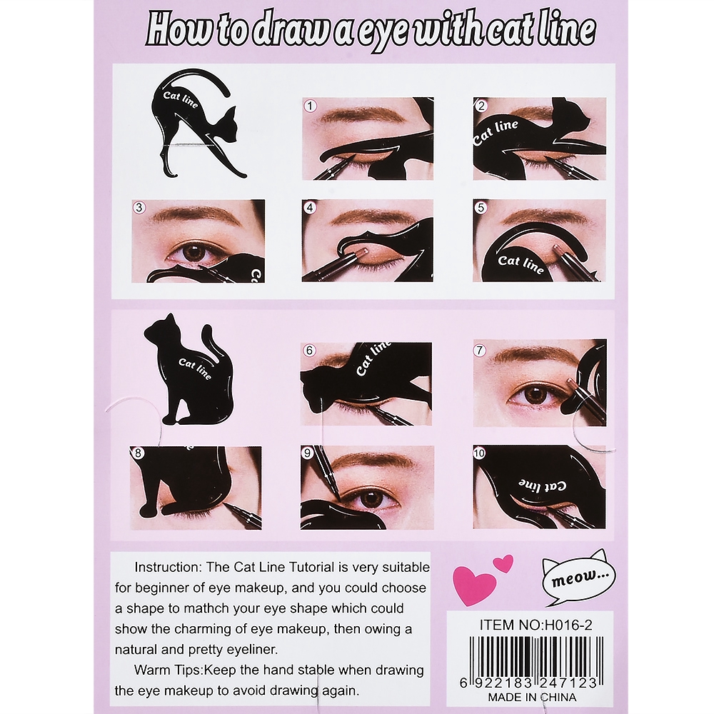 [Hàng mới về] Bút kẻ lông mày chống thấm nước có đầu cọ chải với khuôn kẻ mắt tiện dụng | BigBuy360 - bigbuy360.vn