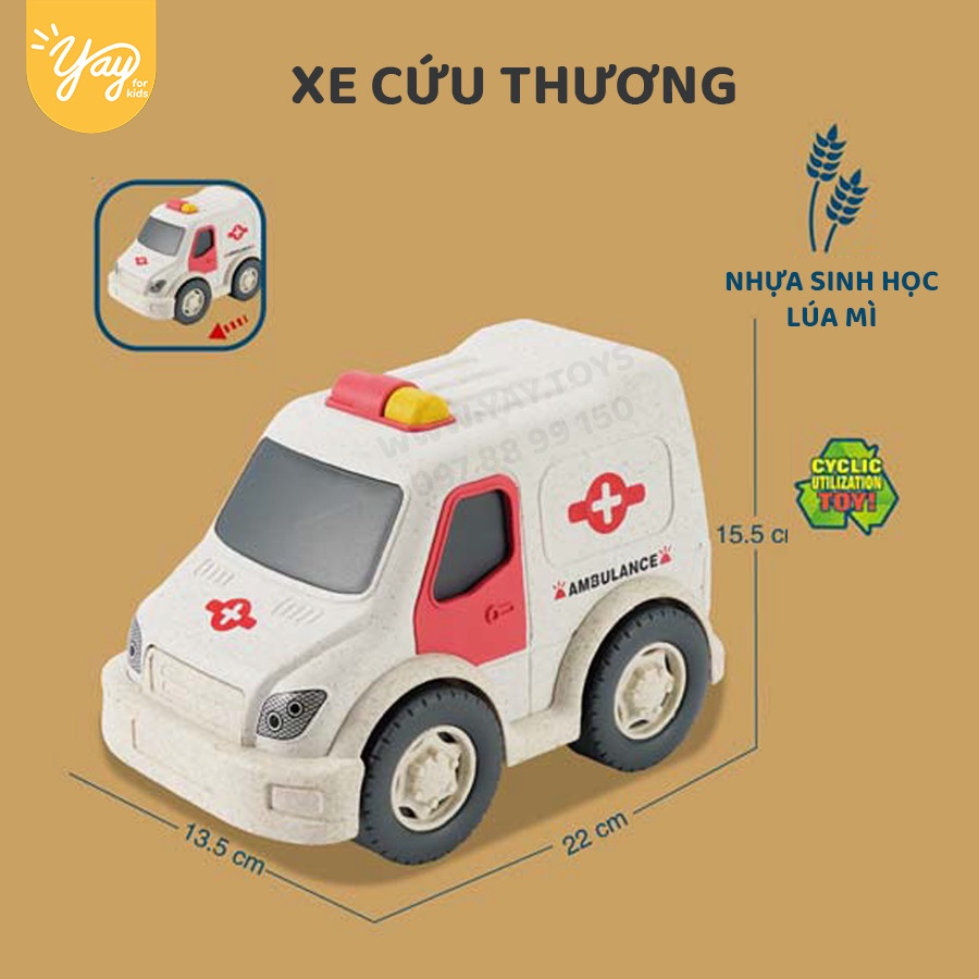 Mô Hình Xe Cứu Thương Nhựa Lúa Mì Sinh Học Cho Bé 18m+ - GengFeng