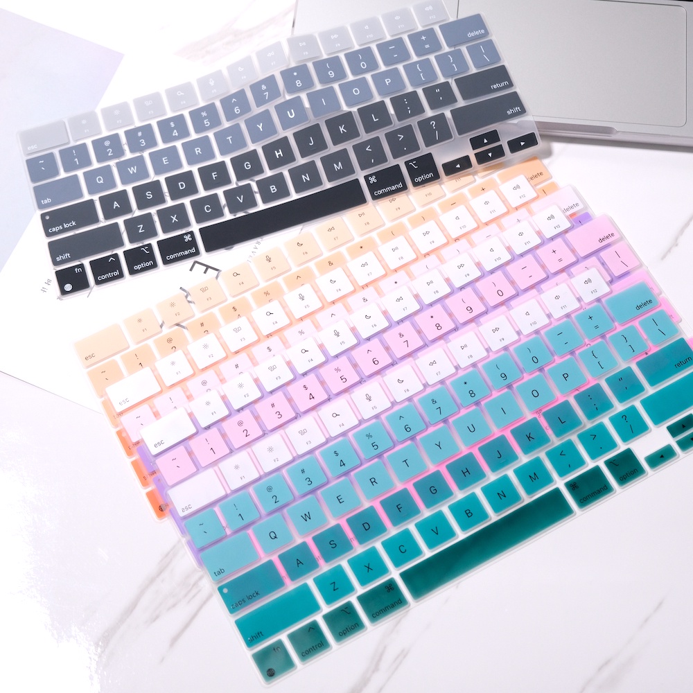 Ốp Bảo Vệ Bàn Phím Máy Tính Bằng Silicon Màu Gradient Chống Thấm Nước Cho MacBook Air 13.6inch A2681 2022 Air M2