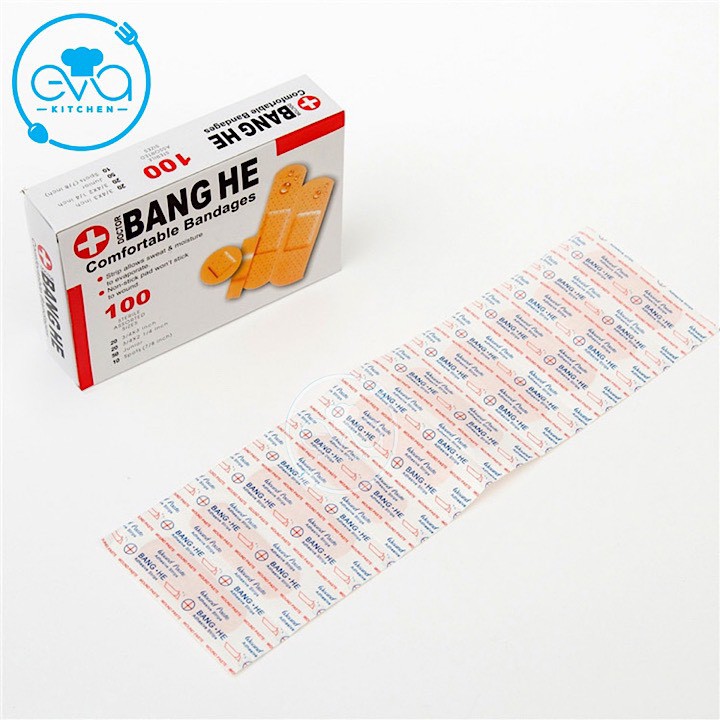 Hộp 100 Miếng Băng Keo Cá Nhân Dán Vết Thương 4 Size Tiện Lợi  Comfortable Bandages