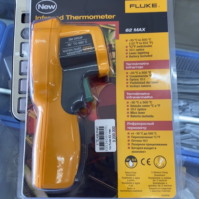 Nhiệt kế hồng ngoại tầm xa -30 đến 500 độ C 3M Drop Fluke 62 Max