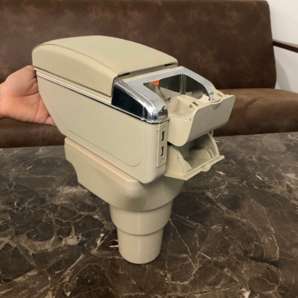 Hộp tỳ tay xe Accent / Verna / Kia Rio 2017-2019 cao cấp tích hợp cổng sạc USB - Bảo hành 12 tháng