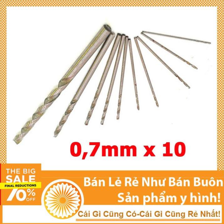 Hộp 10 chiếc mũi khoan mini 0.7 mũi khoan mạch điện tử khoan gỗ khoan đa năng