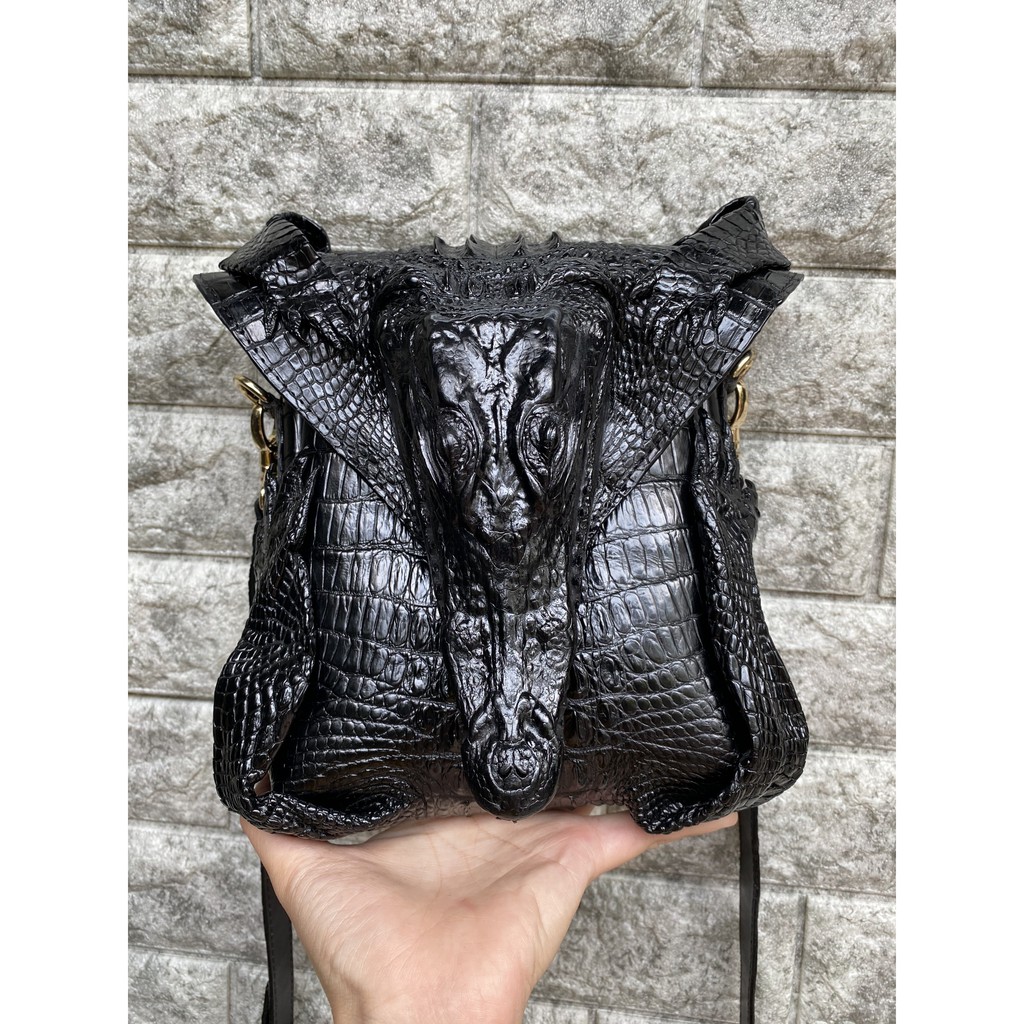 TÚI DA CÁ SẤU NGUYÊN CON MINI 18x20CM