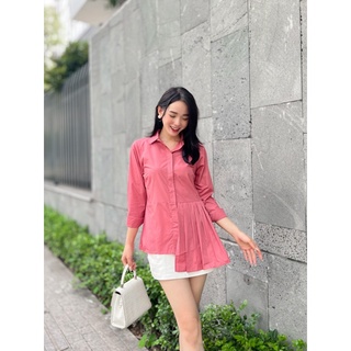 (SẴN) Áo sơ mi nửa dập li