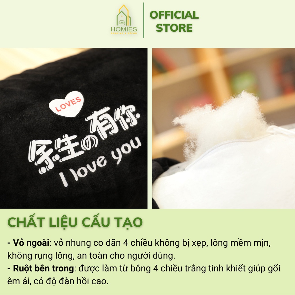 Gối Ôm Hình Thú Nhồi Bông HOMIES Mẫu Chó Husky Nhập Khẩu Nguyên Con - Bông Trắng Tinh Khiết Êm Ái Nhiều Kích Thước