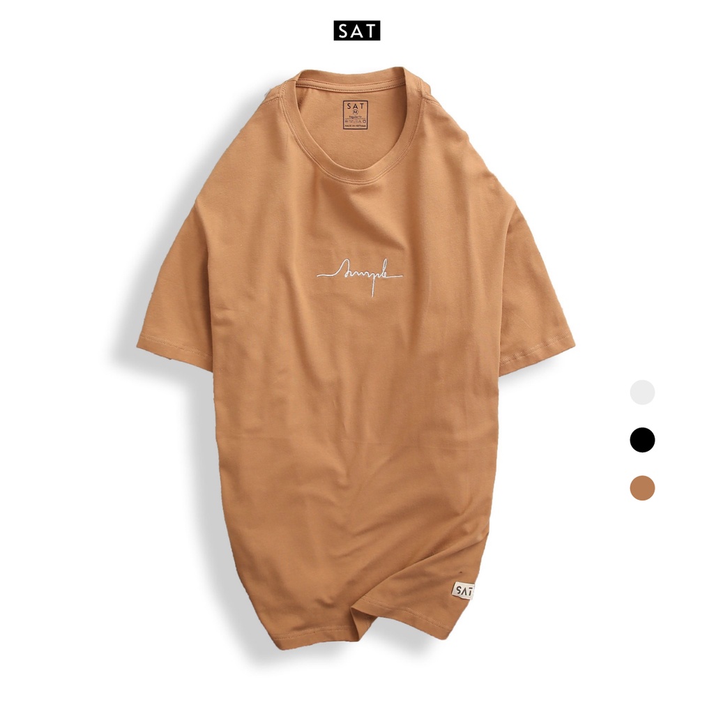 Áo thun trơn, T'shirt Basic Simple cổ tròn SAT SP-03 unisex, vải cotton mềm mịn, dày dặn, trẻ trung chuẩn form