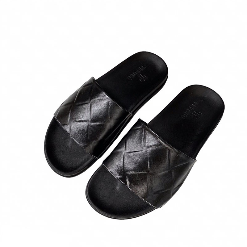 Dép nam da bò thật TEFOSS DT01 quai ngang trẻ trung, năng động size 38-44