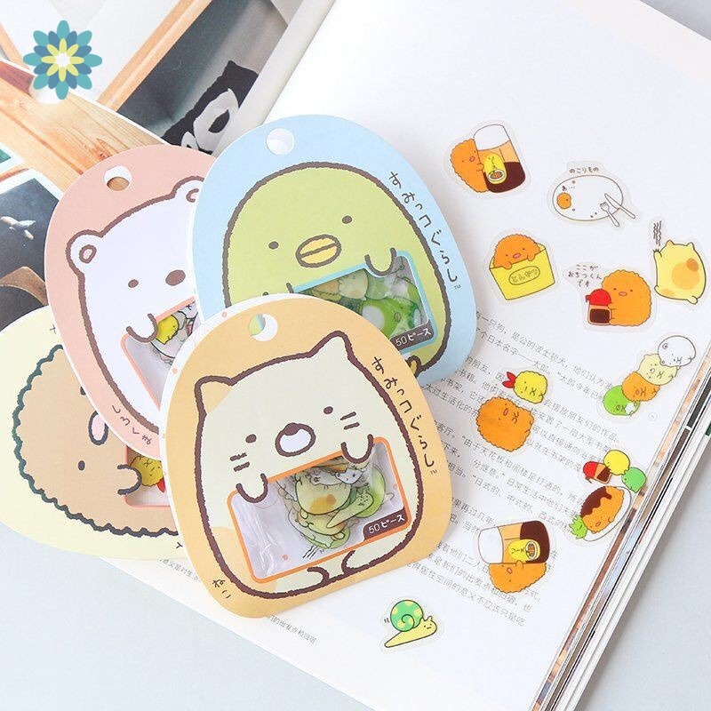Bộ 50 Miếng Dán Trang Trí Sổ Tay Diy Kiểu Nhật Bản Dễ Thương