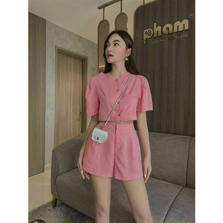 Sét bộ đồ nữ áo croptop siêu xinh mix quần tiểu thư trẻ trung cá tính, dạo phố đi chơi