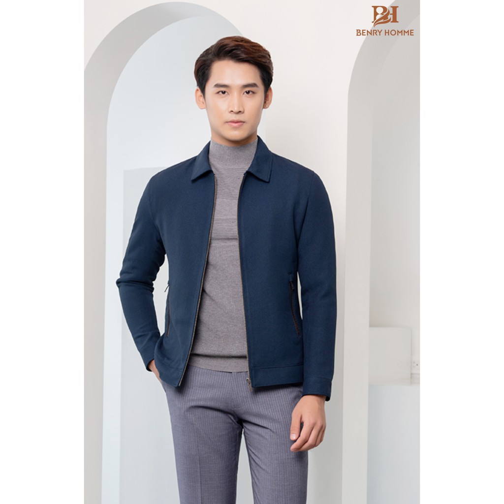 Áo khoác nam Benry, chất liệu vải tuytsi pha lông cừu, Dáng áo slim fit mặc thanh lịch, trẻ trung mã 1859NV-Benryhomme