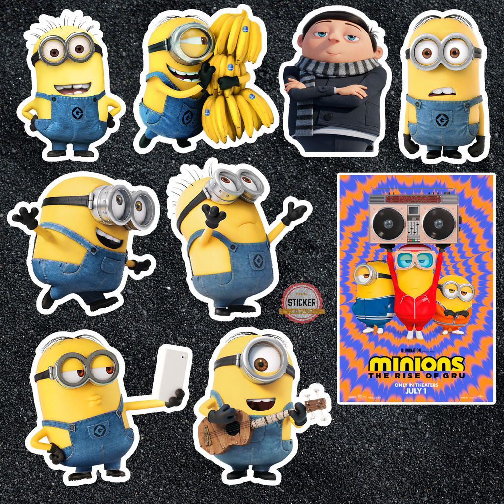 Sticker Minions cute hình dán chống nước dán mũ bảo hiểm, laptop, điện thoại, đàn guitar, vali, xe máy, ván trượt