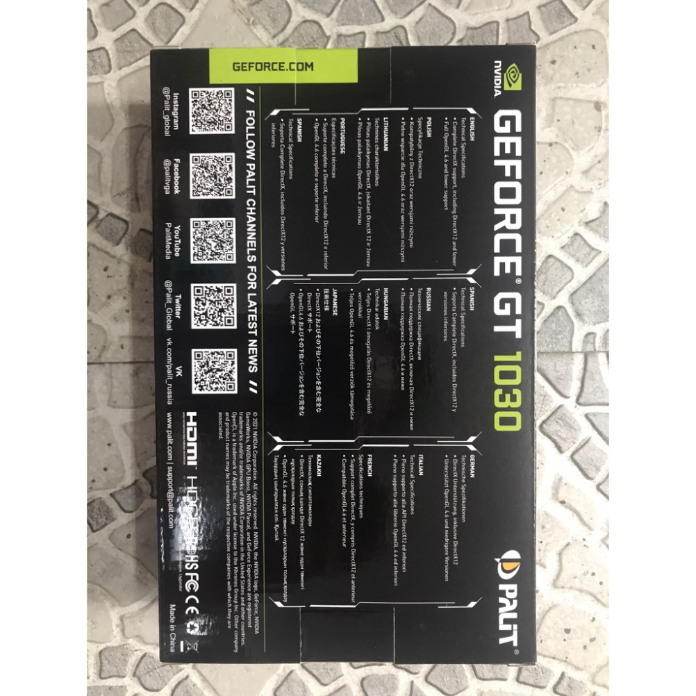 Card màn hình Palit GT 1030 2GB GDDR5, 64-bit, HDMI+DVI Chính Hãng Bảo hành 36 tháng Viết Sơn | BigBuy360 - bigbuy360.vn