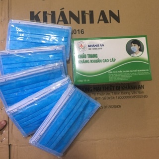 hàng xịn,khẩu trang y tế-kháng khuẩn 4 lớp, hieu khánh an,màu xanh,hàng sẵn giao ngay