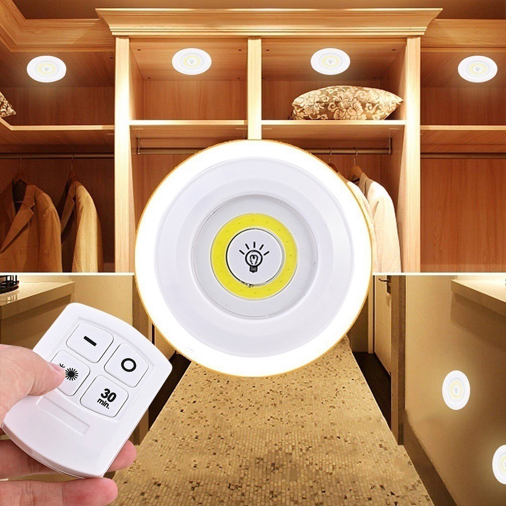 Bộ 3 Đèn Led Mini Dán Tường Điều Khiển Từ Xa