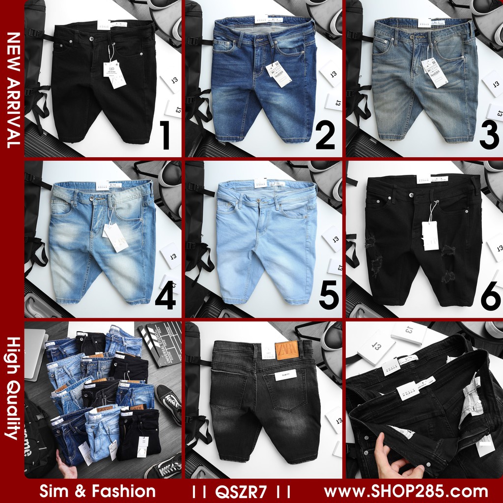 QSPB290 - Quần Short Jean Nam P.B 1 chếc quần Short Jean Co Giãn SlimFit | 4 màu đẹp thời trang !