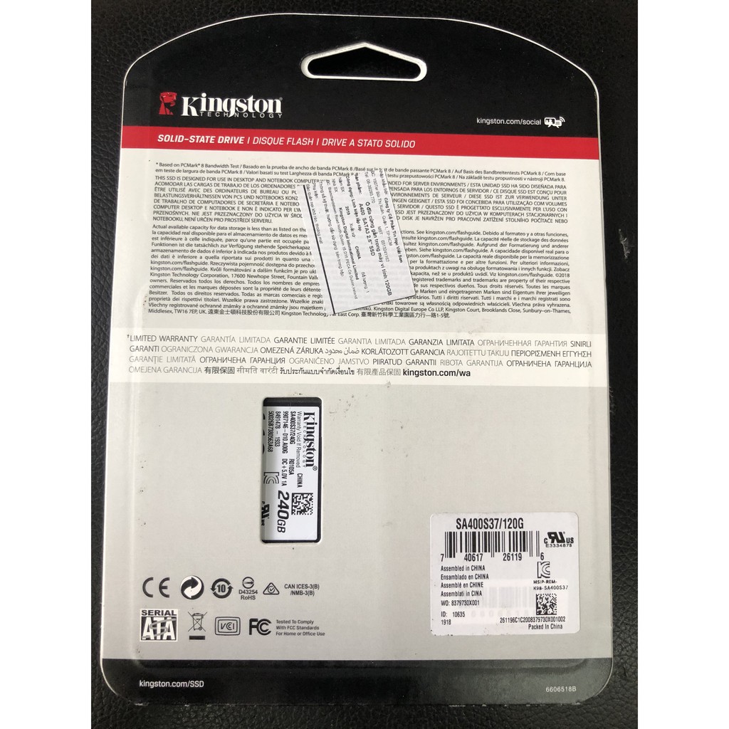 Ổ cứng SSD Kingston 120G SA400S37 có hỗ trợ cài đặt sẵn Windows 10