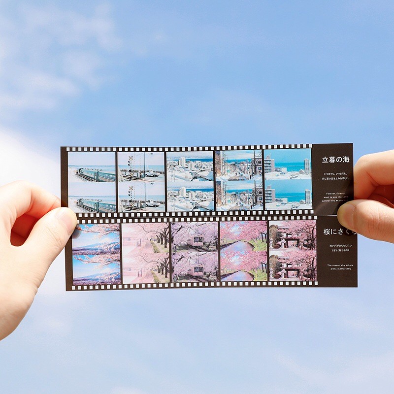 Bộ 4 dải sticker viền film dán trang trí chủ đề các địa điểm du lịch