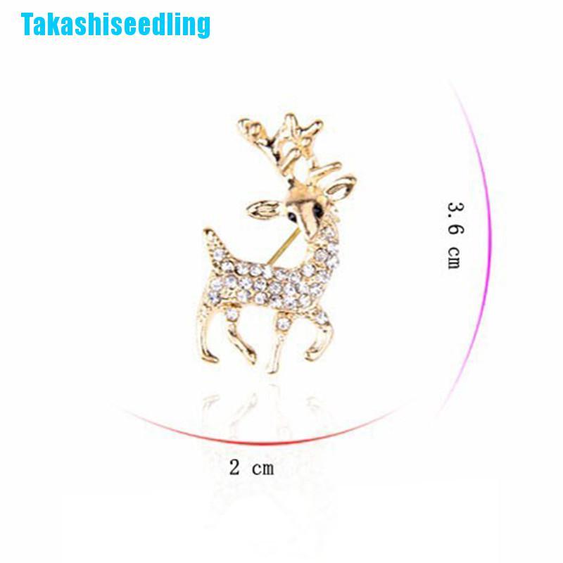 Cài áo hình hươu đính đá lấp lánh