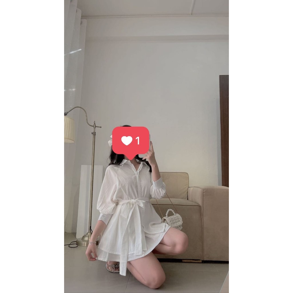 [HÀNG CHẤT ĐẸP] Set váy sơ mi kèm đai buộc có ảnh thật và video  teenstore.365 | BigBuy360 - bigbuy360.vn