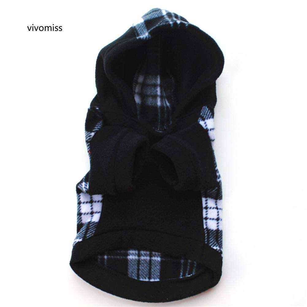 Áo hoodie họa tiết caro thời trang cho thú cưng