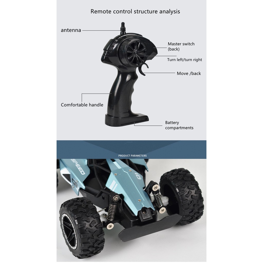 Xe đua điều khiển từ xa tốc độ cao 2.4ghz kèm phụ kiện