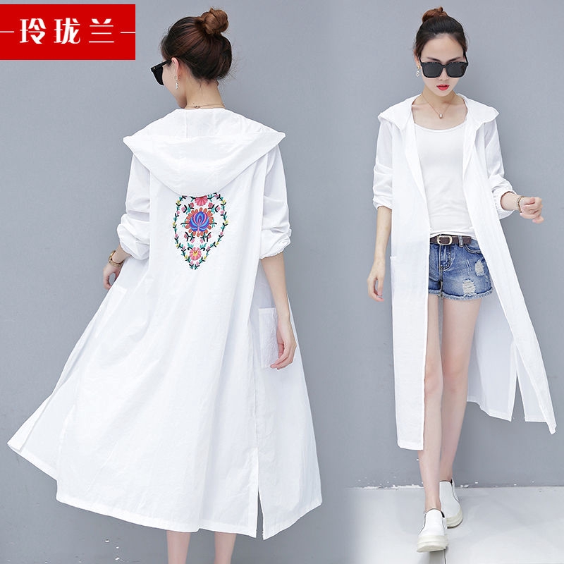 Áo khoác gió nữ chống nắng siêu mỏng dáng dài phong cách cổ điển