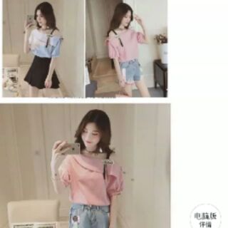[S-2XL) Sơ Mi Trễ Vai