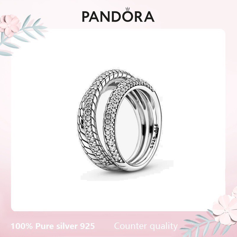 Nhẫn Bạc 925 Hình Dây Xích Rắn Cá Tính Thời Trang