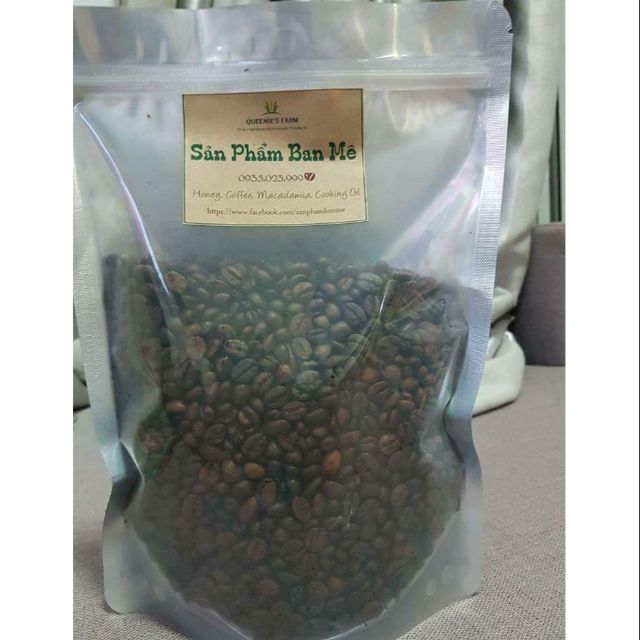 Cà phê hạt rang mộc robusta 500gram