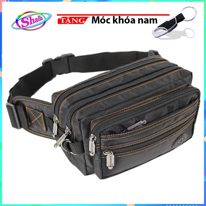 Túi đeo trước bụng Shalla (đen,xanh) Tặng móc khóa nam cao cấp | BigBuy360 - bigbuy360.vn