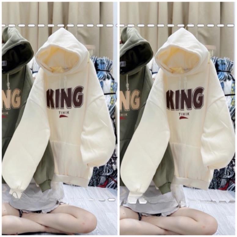 Áo Nỉ Mũ Hoodies King From To Đại Dáng Unisex Mũ 2 Lớp Tay Bồng( Hàng Sẵn)