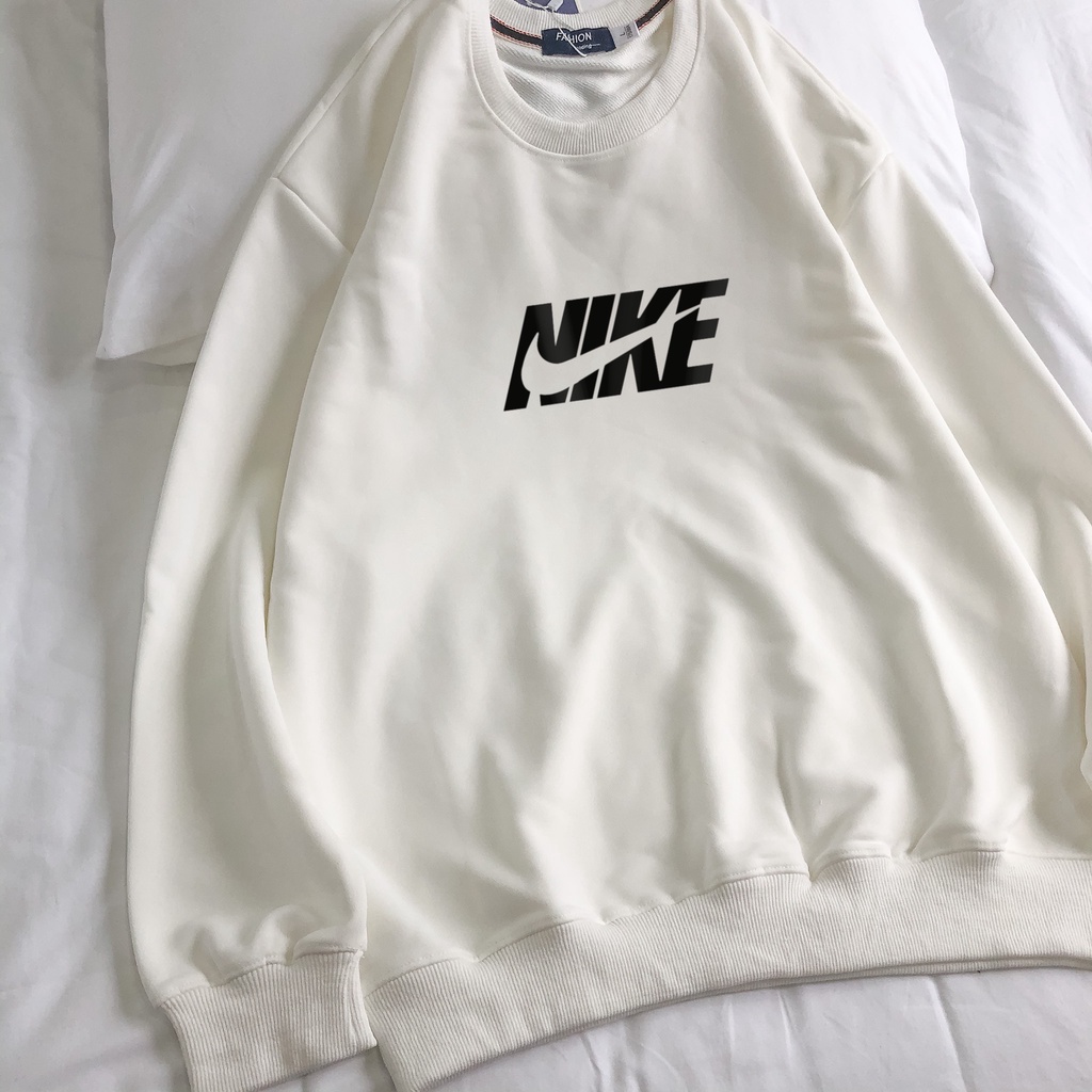 Áo Sweater nam nữ MEANSTORE nỉ da cá oversize Unisex form rộng Ulzzang Hàn Quốc chất mềm mịn - Trắng Kem