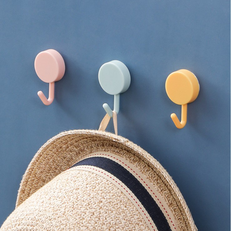 Móc Nhựa Tròn Dán Tường Treo Đồ Vật - Móc Gắn Tường Trang Trí Decor Nhà Cửa Nhiều Màu Sắc 88251