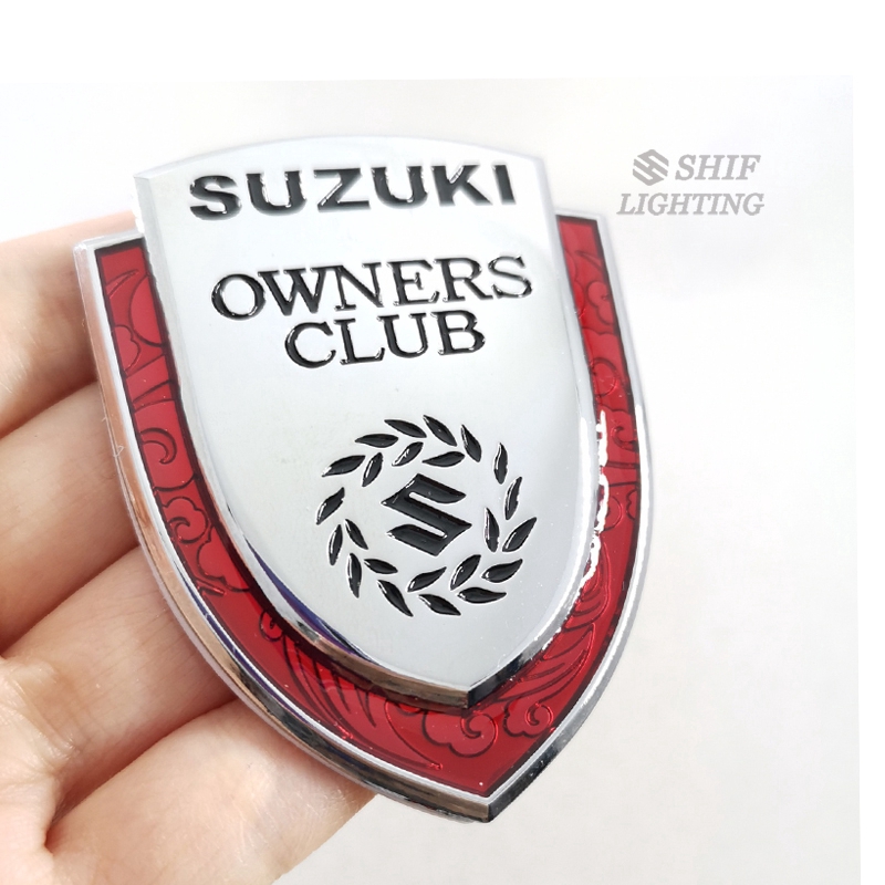 Sticker trang trí thiết kế hình logo SUZUKIOWNERS CLUB chất liệu kim loại cho SUZUKI