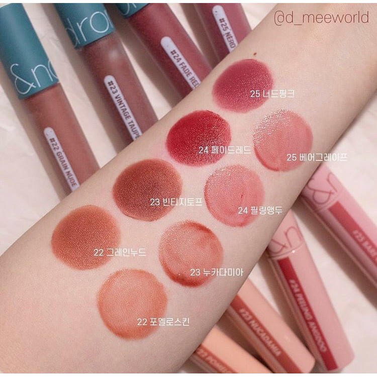 [Đại Lý] Son Kem Lì Romand Màu Đỏ Thuần Zero Velvet Tint 24 Fade Red  - Son Romand Chính Hãng - Check Hidden Tag