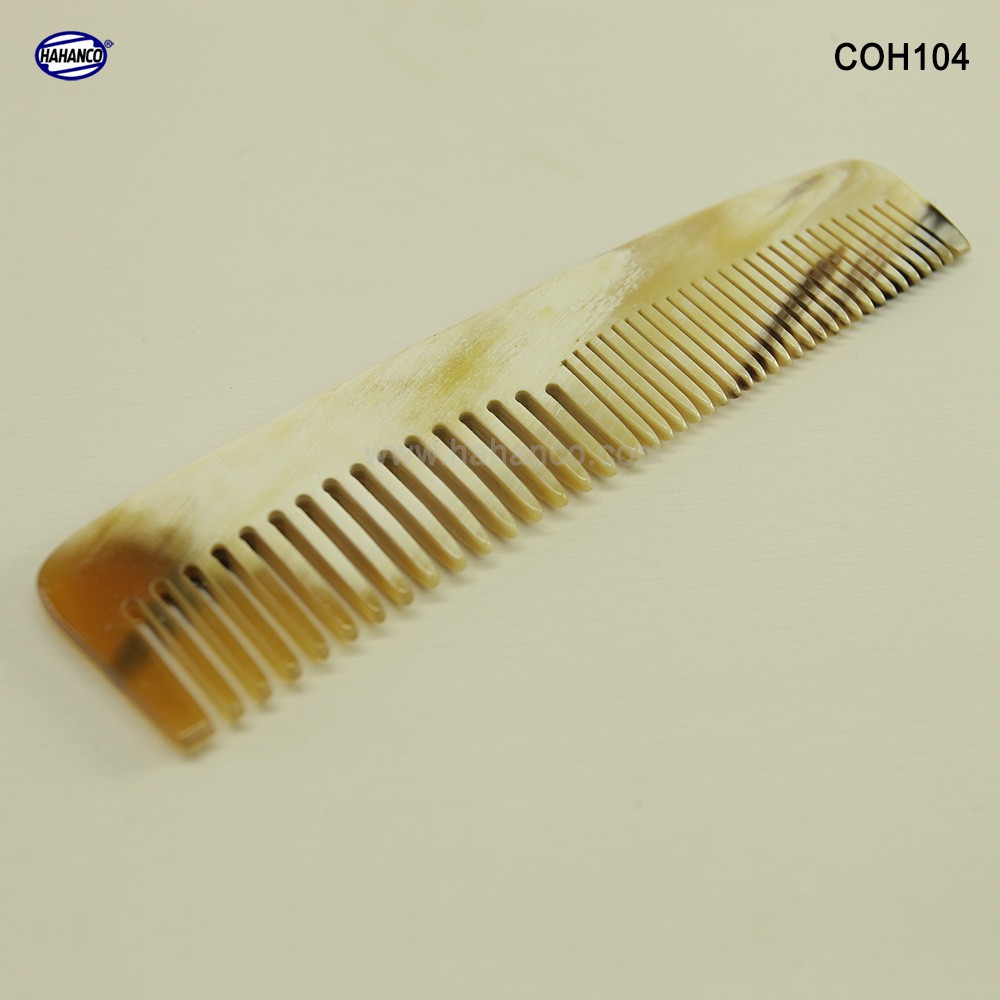 Lược sừng xuất Nhật - COH104 (Size: M - 12,5cm) Lược bằng đầu - Horn Comb of HAHANCO - Chăm sóc tóc