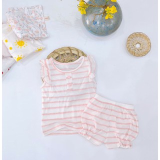 Set bộ bé gái cánh tiên quần chun gấu♥️chất cotton mỏng nhẹ siêu mát♥️Size 80-130💓Kèm quà tặng xịnh xắn cho bé yêu