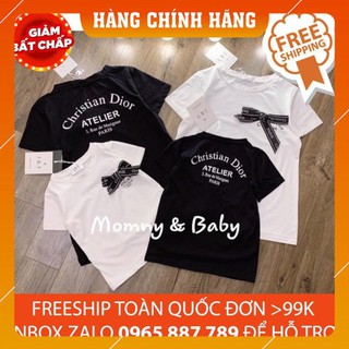 Hàng chuẩn 🌻 GIÁ SHOCK-ÁO ĐÔI MẸ VÀ BÉ ĐÍNH NƠ S058-🚀👍👚