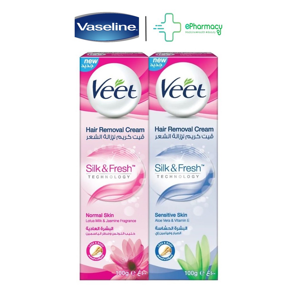 Kem Tẩy Lông VEET cho da thường/ da nhạy cảm - VEET Silk & Fresh Hair Removal Cream 100G