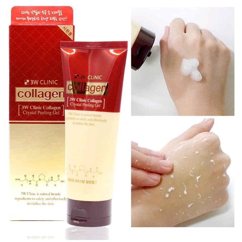 Tẩy tế bào chết chiết xuất từ tinh chất collagen 3W CLINIC Crystal Peeling Gel Hàn Quốc 180ml | BigBuy360 - bigbuy360.vn