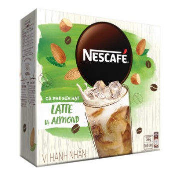 Cà phê hòa tan NESCAFÉ Latte Sữa Hạt Vị Hạnh Nhân (Hộp 10 gói x 24g)