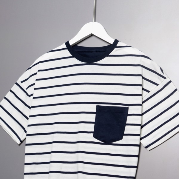 Áo Thun Nam Cotton Kẻ Ngang Túi Ngực Thoáng Mát Mềm Mịn SAYME - MCTS0022