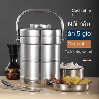 ∈Xô giữ nhiệt inox hai lớp, hộp cơm giữ nhiệt siêu dài 2/3 / hộp cơm học sinh người lớn nhiều lớp dung tích lớn